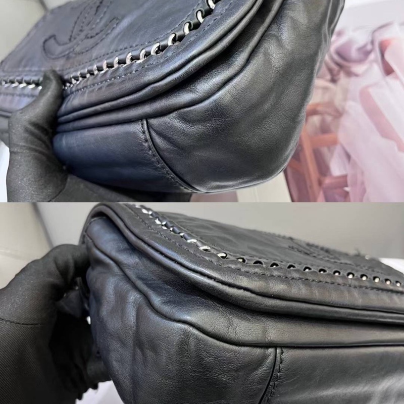 Chanel香奈兒滾邊南瓜機場腋下包 10開無卡 25×14-4