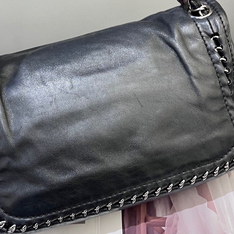 Chanel香奈兒滾邊南瓜機場腋下包 10開無卡 25×14-8