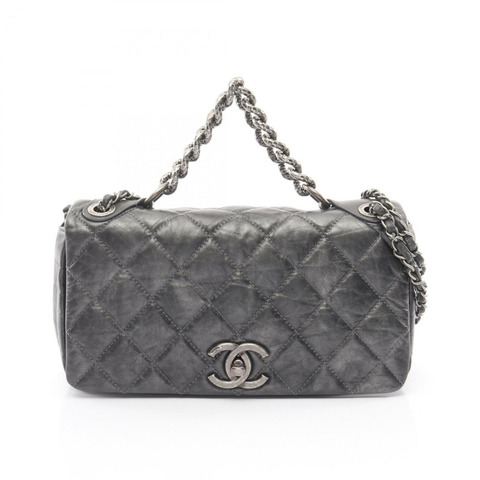 香奈兒 (CHANEL) Matelasse 小牛皮肩背包/手提包，灰色，女士，A67128