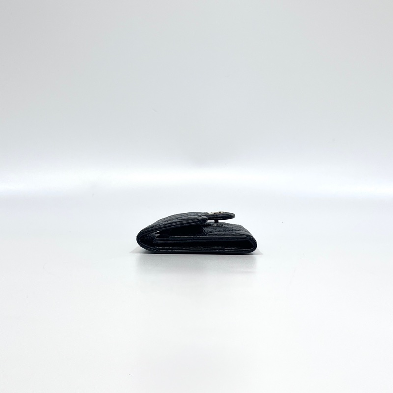 香奈兒coco卡包Chanel 黑金牛皮CF三折下蓋卡包AP0214-14