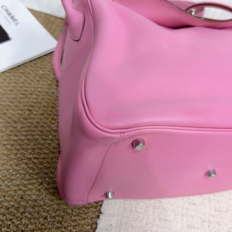 Hermes • Lindy 34 5P櫻花粉 Swift皮 銀釦 框O刻-7