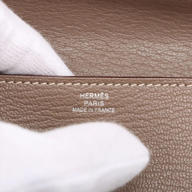 Hermès Kelly Long wallet 大象灰銀扣-3