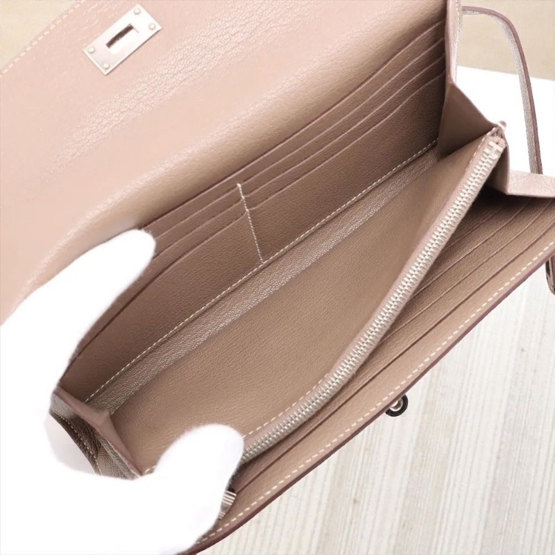 Hermès Kelly Long wallet 大象灰銀扣-7