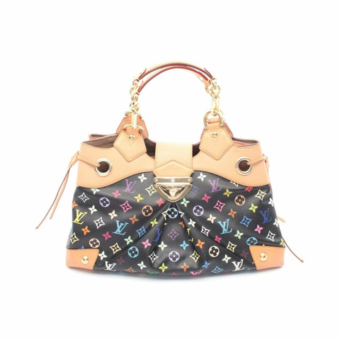 路易威登 Ursula 手提包，塗層帆布和皮革，Monogram Multicolore 圖案，女士款，黑色，M40124