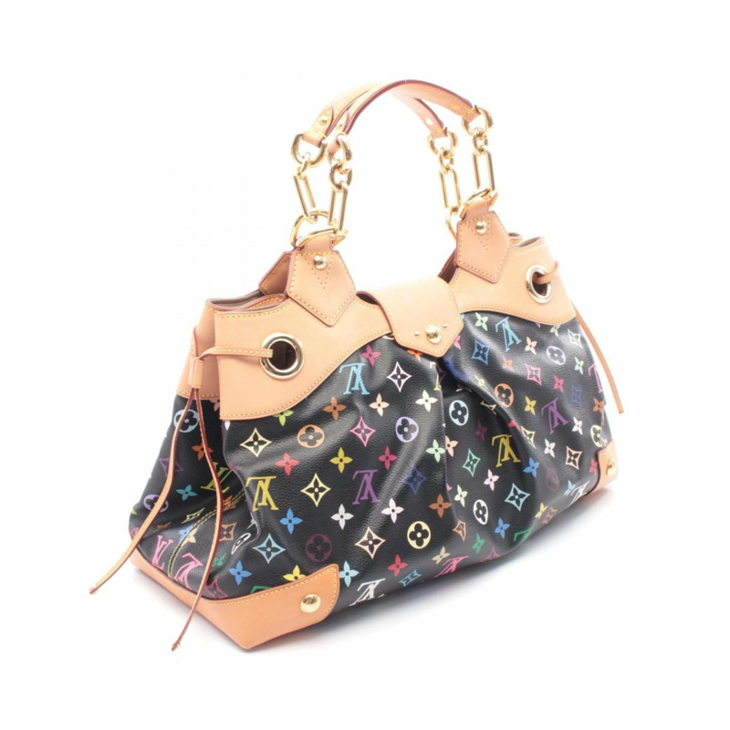 路易威登 Ursula 手提包，塗層帆布和皮革，Monogram Multicolore 圖案，女士款，黑色，M40124-1