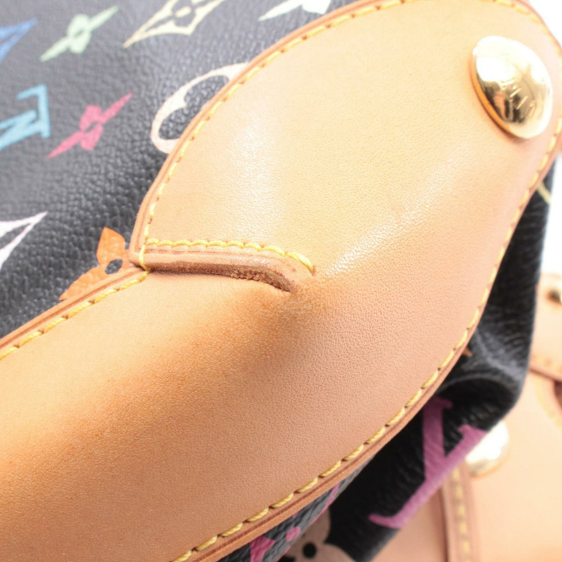 路易威登 Ursula 手提包，塗層帆布和皮革，Monogram Multicolore 圖案，女士款，黑色，M40124-6