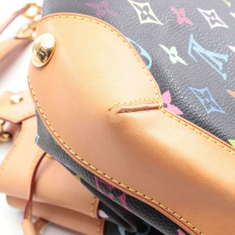 路易威登 Ursula 手提包，塗層帆布和皮革，Monogram Multicolore 圖案，女士款，黑色，M40124-7