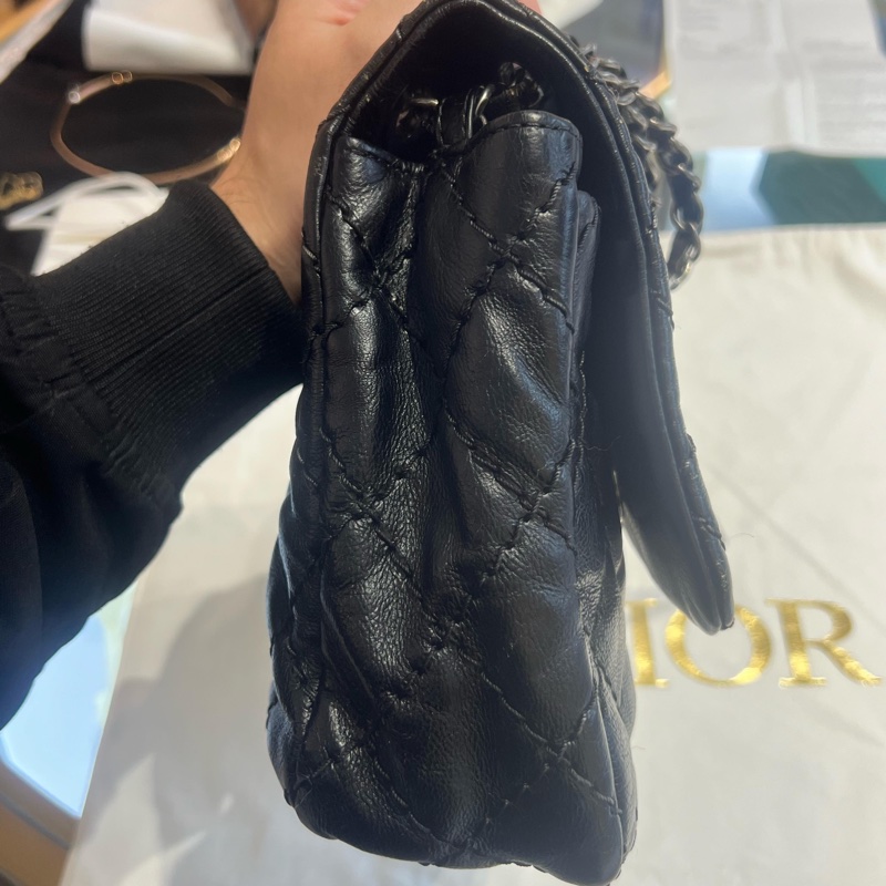 Chanel • 黑色外縫線牛皮雙口袋機場包 全網最低-22