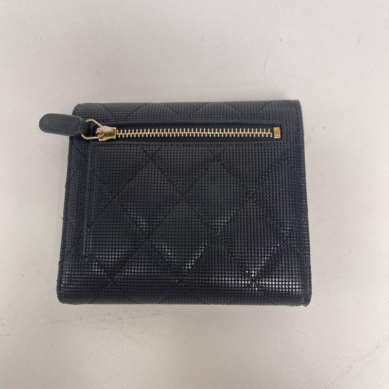 Chanel • 稀有黑金荔枝牛皮三折短夾-4