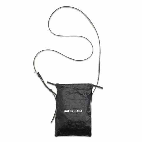 【Balenciaga 巴黎世家】Shopper Phone 羊皮 肩背包 斜背包 手機飛 黑色 852930