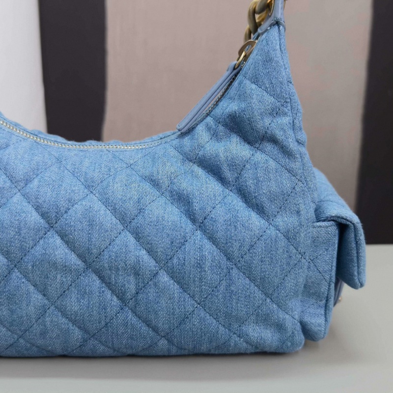 CHANEL/香奈兒25C牛仔嬉皮hobo單肩腋下包-3