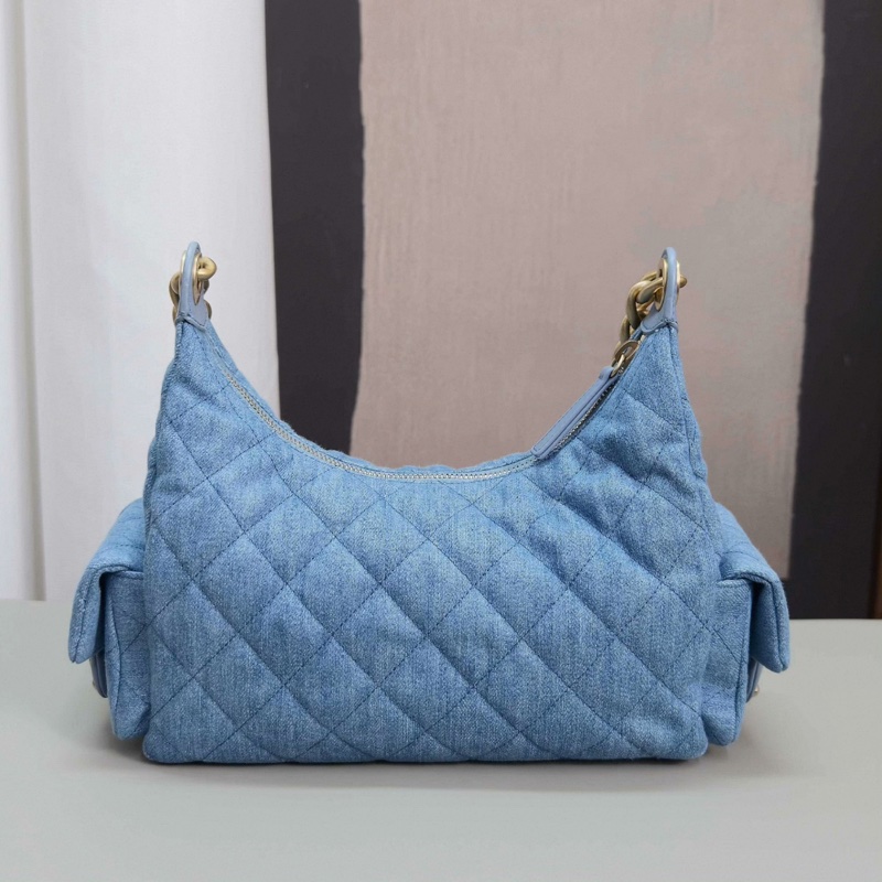 CHANEL/香奈兒25C牛仔嬉皮hobo單肩腋下包-4