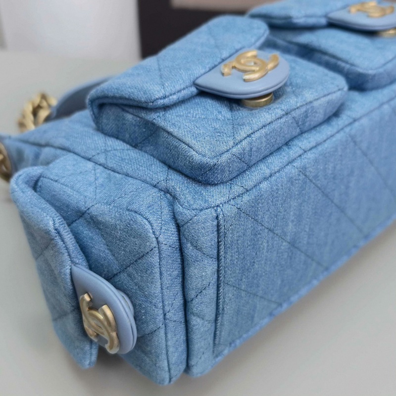 CHANEL/香奈兒25C牛仔嬉皮hobo單肩腋下包-7