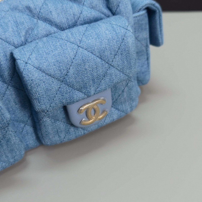 CHANEL/香奈兒25C牛仔嬉皮hobo單肩腋下包-17