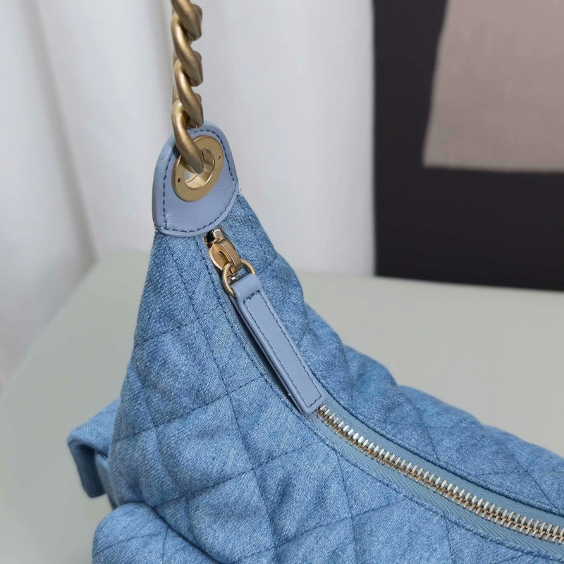 CHANEL/香奈兒25C牛仔嬉皮hobo單肩腋下包-18