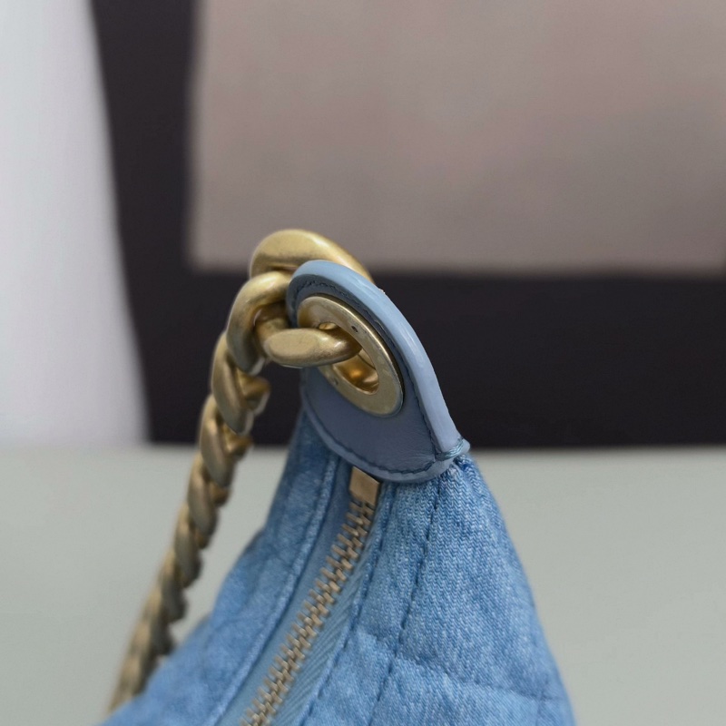 CHANEL/香奈兒25C牛仔嬉皮hobo單肩腋下包-20