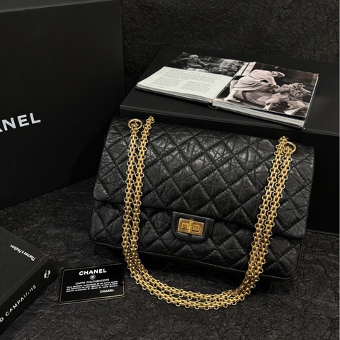Chanel 香奈兒  2.55 黑金中號 尺寸27*18*9cm  14開