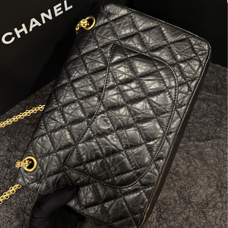 Chanel 香奈兒 2.55 黑金中號 尺寸27*18*9cm 14開-2
