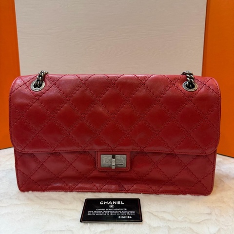 chanel 香奈兒 正紅色牛皮 2.55maxi 斜背包 32*19*9