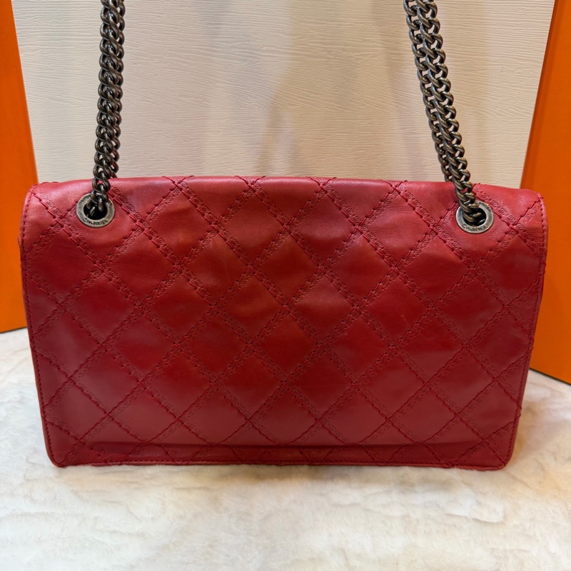 chanel 香奈兒 正紅色牛皮 2.55maxi 斜背包 32*19*9-1