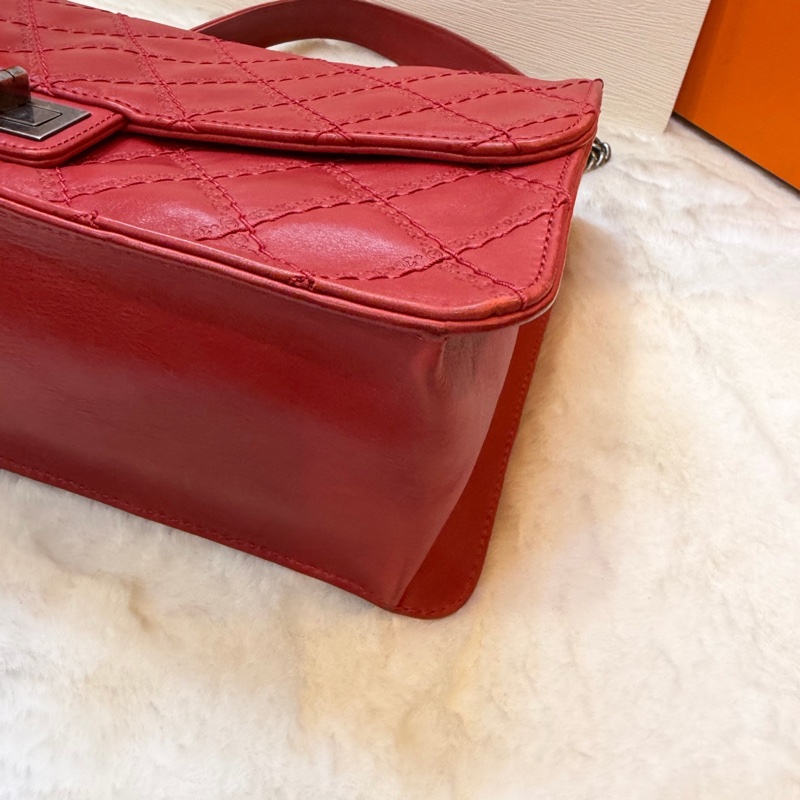 chanel 香奈兒 正紅色牛皮 2.55maxi 斜背包 32*19*9-5