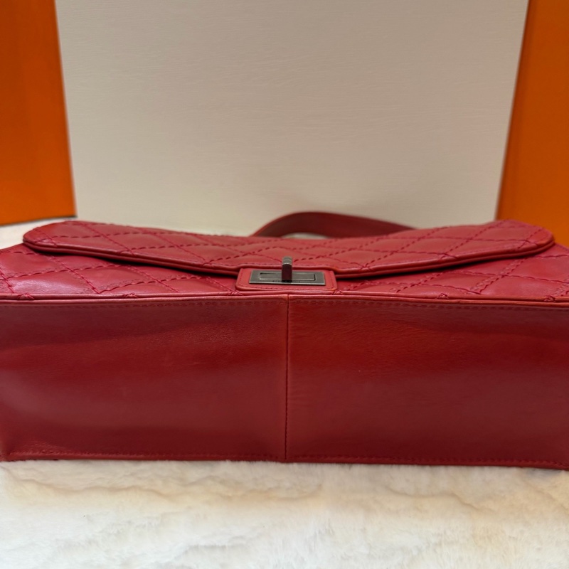 chanel 香奈兒 正紅色牛皮 2.55maxi 斜背包 32*19*9-6