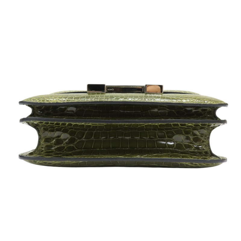 綠色 鱷魚皮 Constance 18 肩背包 口-3