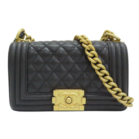 黑色 荔枝紋 牛皮 Boy 20 肩背包 A67085