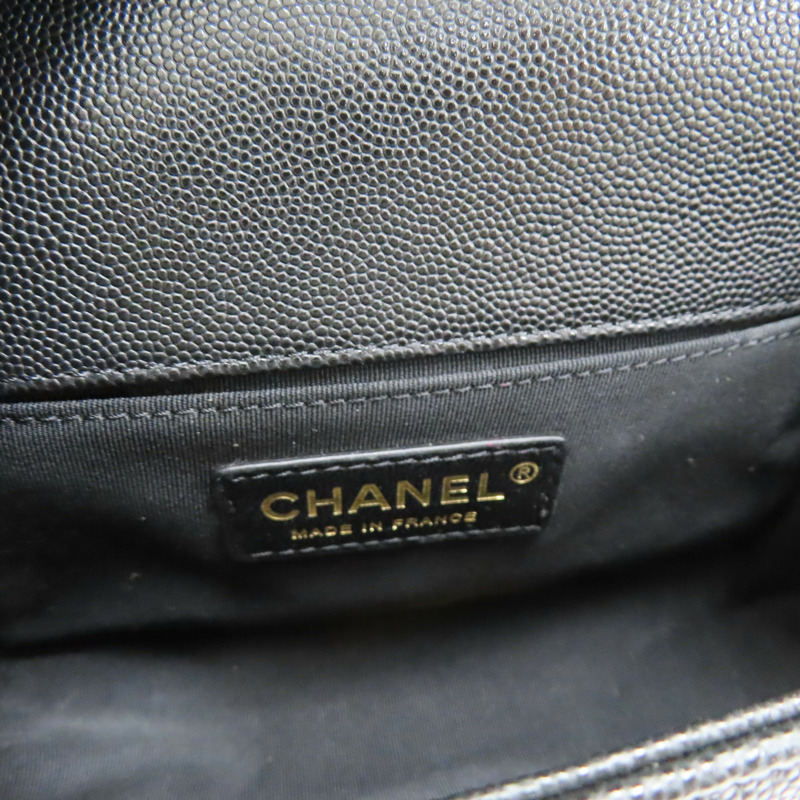 黑色 荔枝紋 牛皮 Boy 20 肩背包 A67085-4