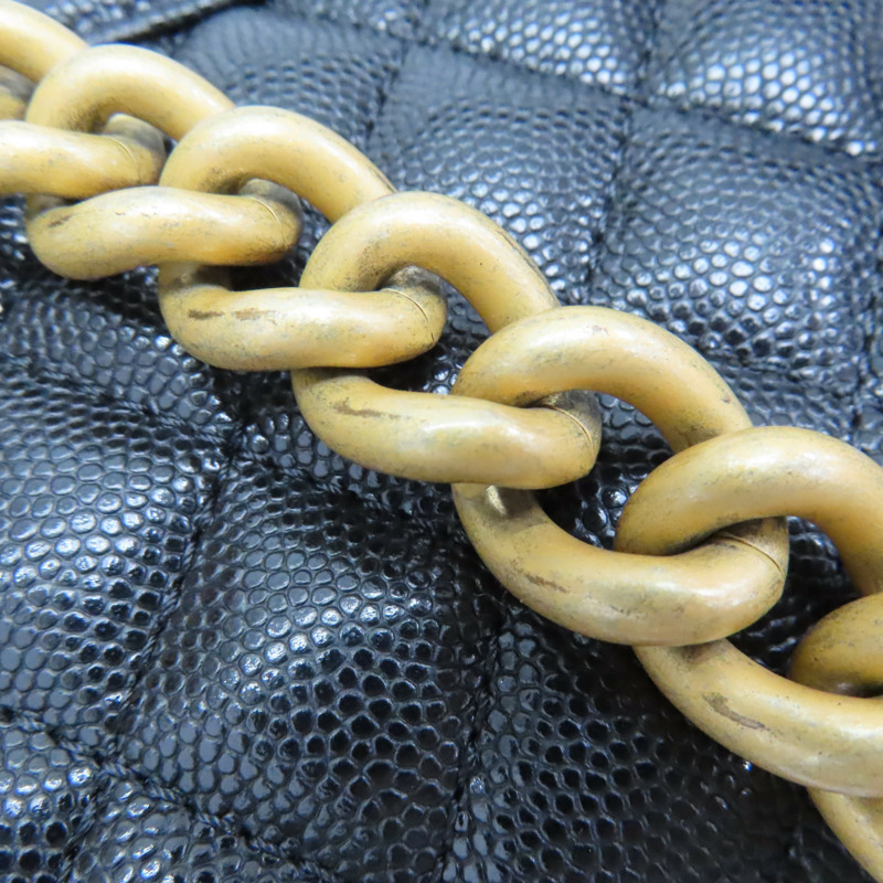 黑色 荔枝紋 牛皮 Boy 20 肩背包 A67085-15