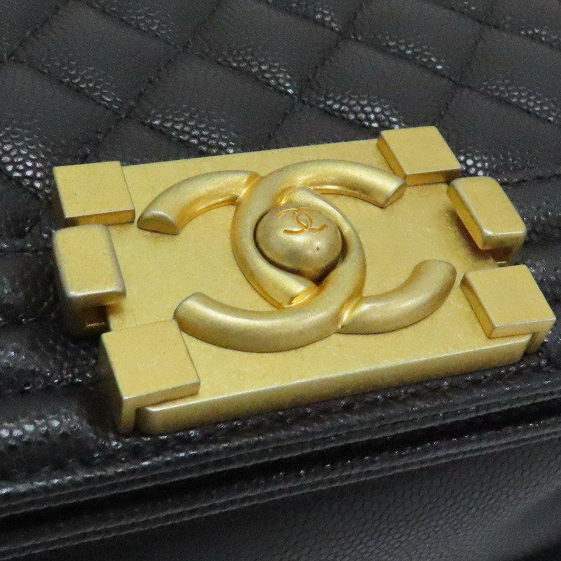 黑色 荔枝紋 牛皮 Boy 20 肩背包 A67085-16