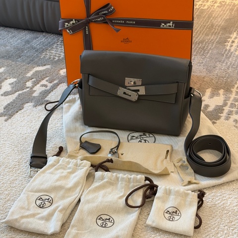 Hermes Kelly messenger灰色
