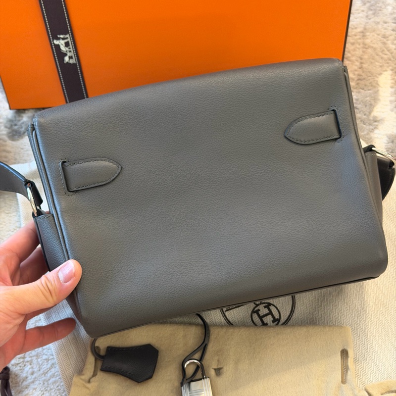 Hermes Kelly messenger灰色-2