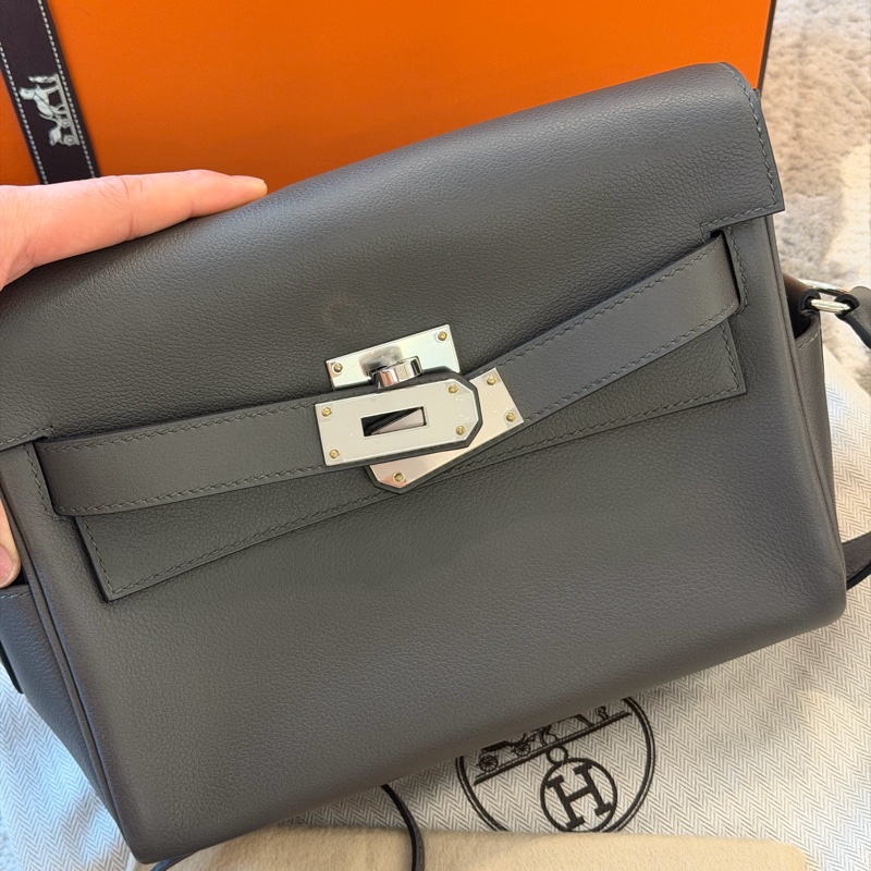Hermes Kelly messenger灰色-7