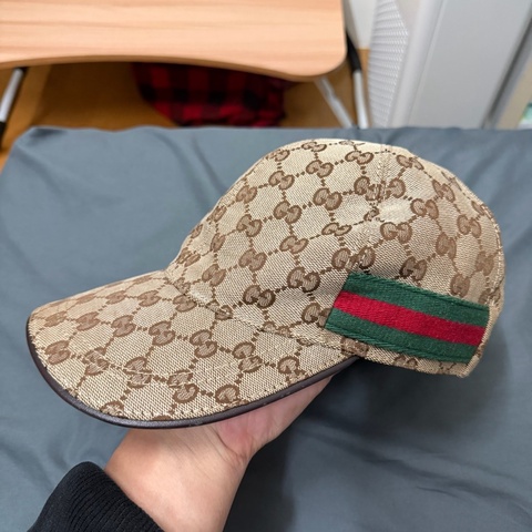 Gucci緹花布拼綠紅綠帽子 棒球帽