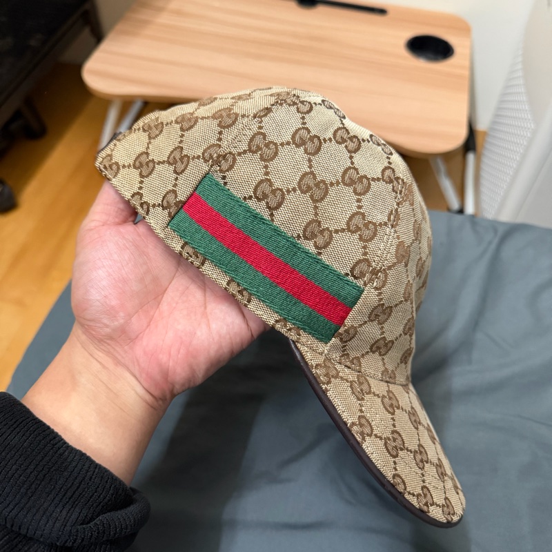 Gucci緹花布拼綠紅綠帽子 棒球帽-1
