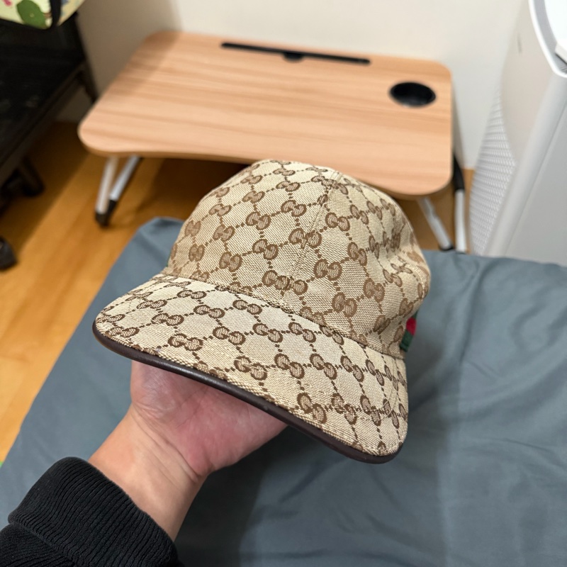 Gucci緹花布拼綠紅綠帽子 棒球帽-2