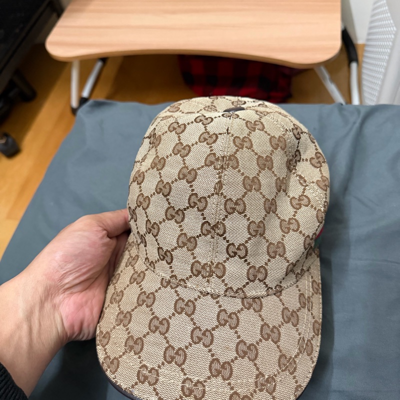 Gucci緹花布拼綠紅綠帽子 棒球帽-3