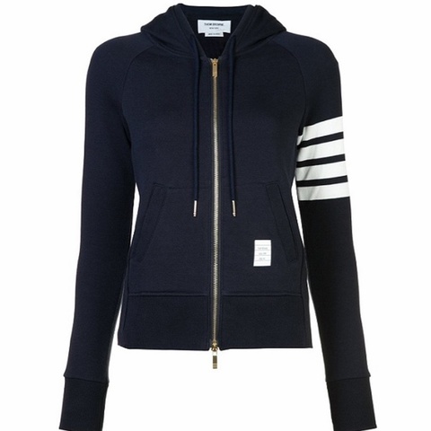 Thom Browne 女士 條紋拉鍊連帽外套IT-36 IT-38 IT-40 IT-42 IT-44 IT-48碼