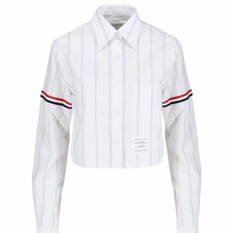 Thom Browne 女士 條紋牛津袖短款襯衫IT-38 IT-40 IT-42碼