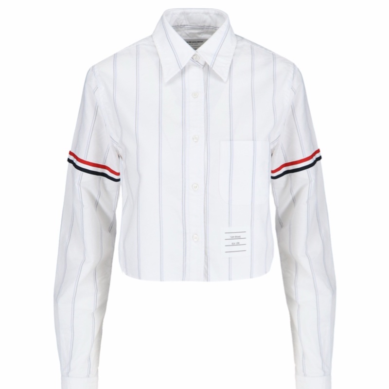 Thom Browne 女士 條紋牛津袖短款襯衫IT-38 IT-40 IT-42碼-0