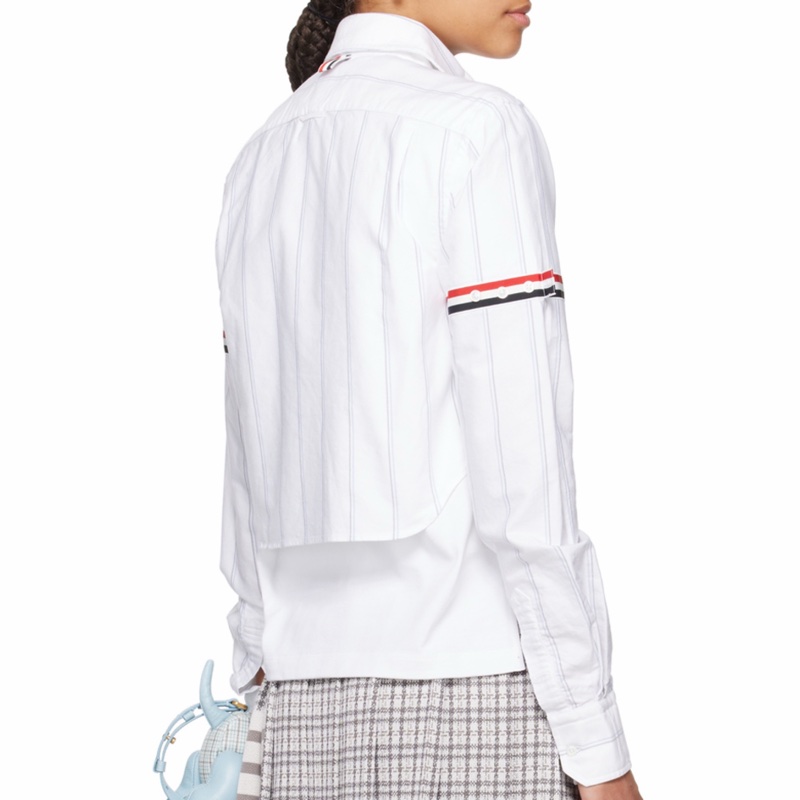 Thom Browne 女士 條紋牛津袖短款襯衫IT-38 IT-40 IT-42碼-1