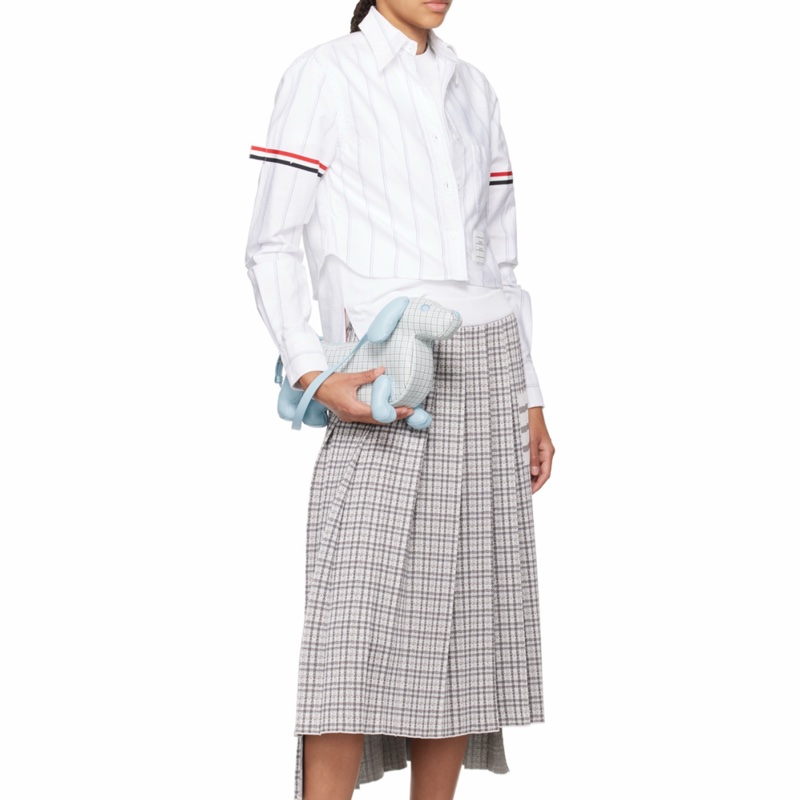 Thom Browne 女士 條紋牛津袖短款襯衫IT-38 IT-40 IT-42碼-3