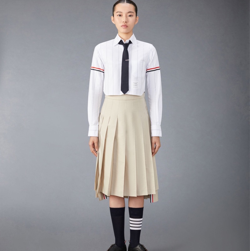 Thom Browne 女士 條紋牛津袖短款襯衫IT-38 IT-40 IT-42碼-6
