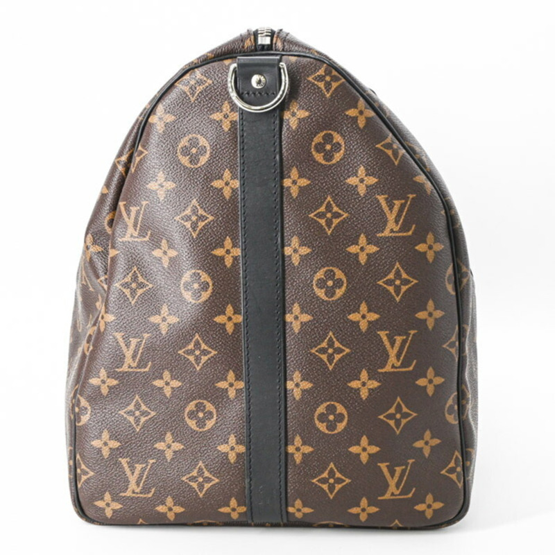 路易威登 Louis Vuitton Boston Bag Monogram Macassar Keepall Bandouliere 55 Brown M56714-3