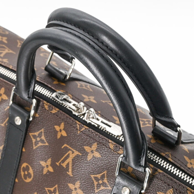 路易威登 Louis Vuitton Boston Bag Monogram Macassar Keepall Bandouliere 55 Brown M56714-6