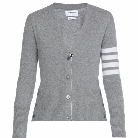 Thom Browne 女士 羊絨4條紋V領開衫IT-38