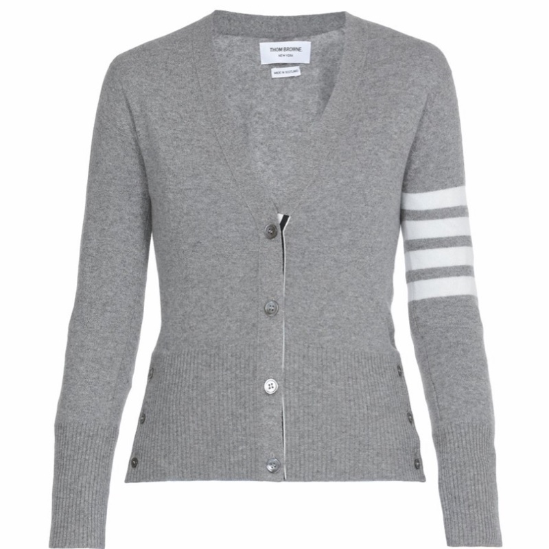 Thom Browne 女士 羊絨4條紋V領開衫IT-38-0