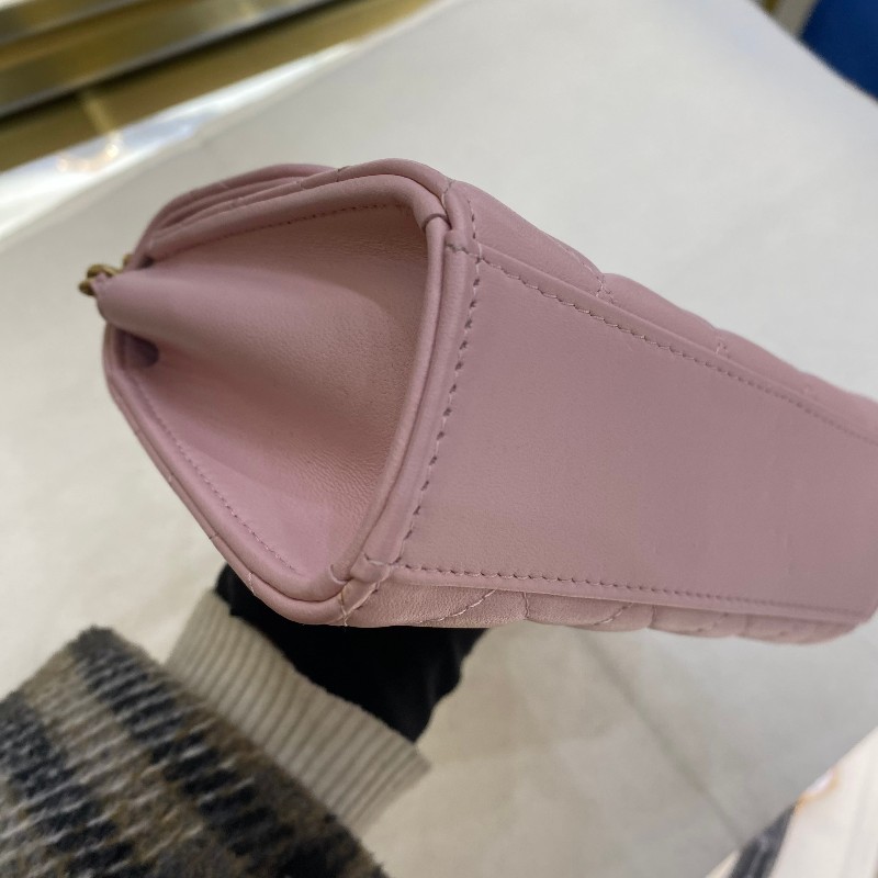 Chanel 粉紅色琺瑯手柄Kelly 羊皮-13