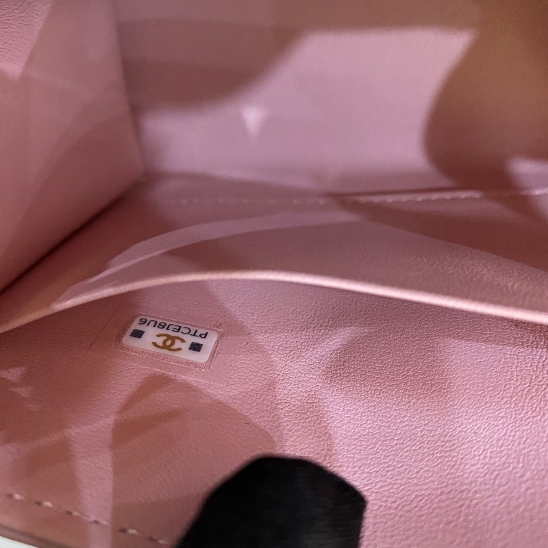 Chanel 粉紅色琺瑯手柄Kelly 羊皮-19